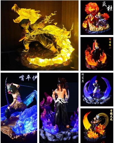 Animation Demon Slayer Akaza Lightable Figures Resin Collectibles Statue Model - Picture 1 of 23