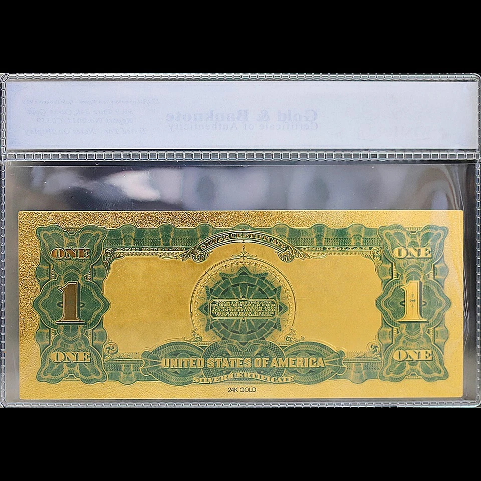 Gold 1899 $1 One Dollar Banknote Collectible with Bag & Certificate - Image 2 of 2