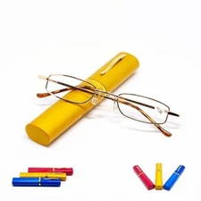 Classic Compact Reading Glasses Readers Travel Slim Design with Case