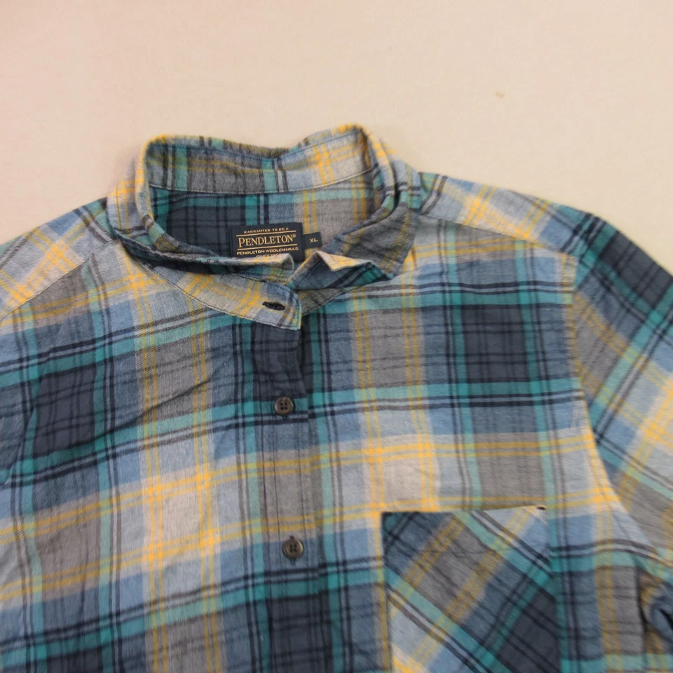 Camisa Pendleton Mujer XL Manga Larga Botón Frontal Ligera Bolsillo a Cuadros Foto 2 de 4