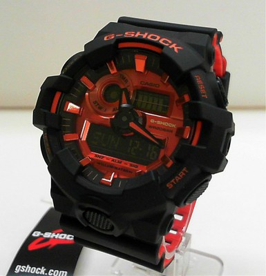 New Casio G-Shock Orange and Matte Black Ana Digi World Time Watch GA-700BR-1A 889232211008 | eBay