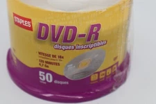 Staples 50-Pack Blank DVD-R Recordable Discs 16x Speed 4.7GB 120 Min Spindle New