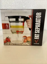 Fat Separator 4 Cup Capacity Heavy Duty Grip Bonus 3 in 1 Peeler NEW in Box