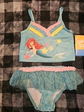 Disney Store Ariel 2 Piece Swim Suit Kids Size 4 Nwt Princess