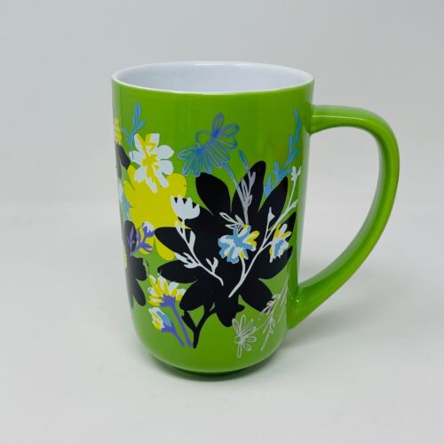 Tasse à thé nordique changeant de couleur florale bonheur vert noir jaune céramique - Photo 1/13