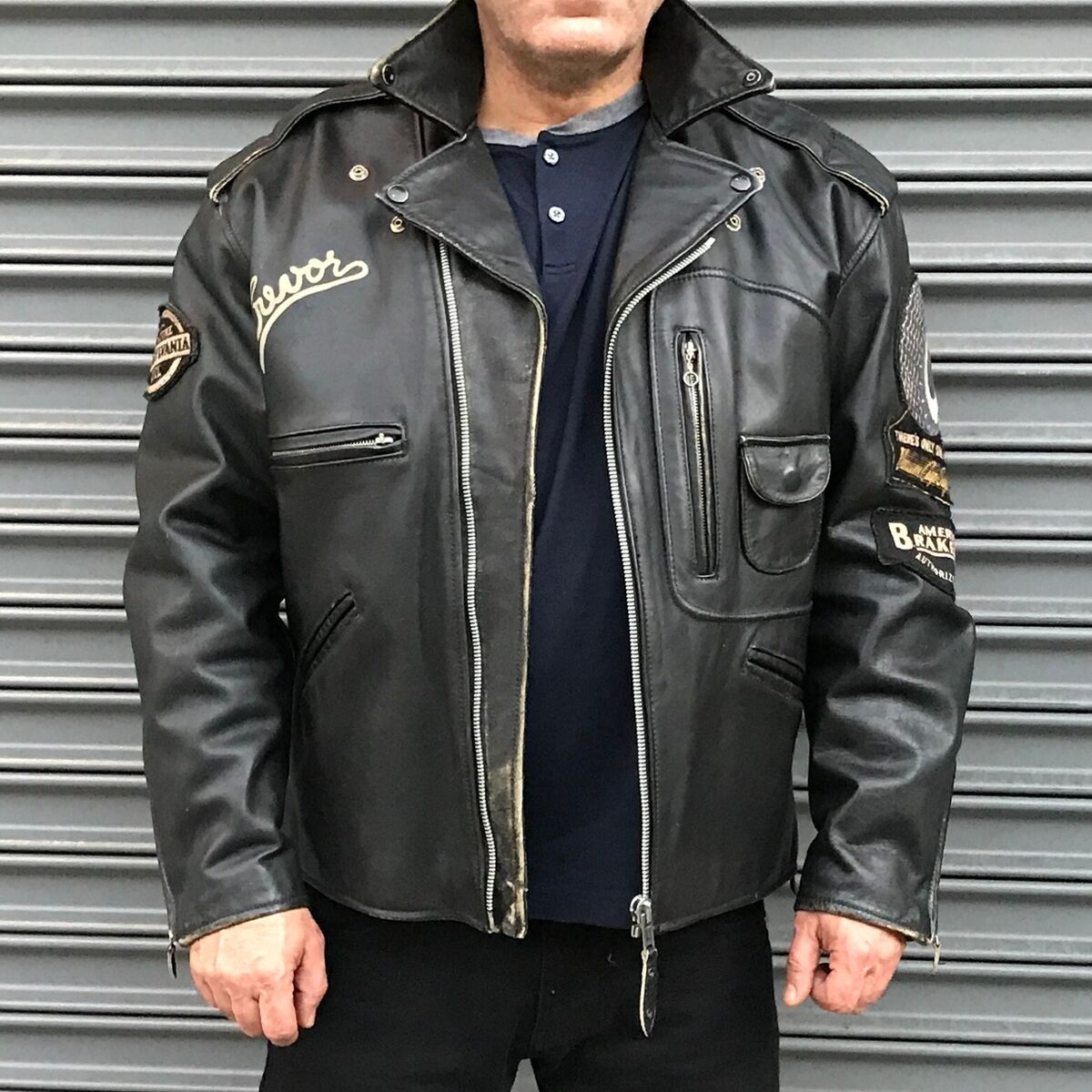 Men's Lee Trevor Black 100% Genuine Leather Motorcycle Men's Lee Trevor Black 100% Genuine Leather Motorcycle