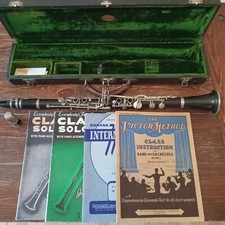 j.w. york  sons r415 vintage 1930s clarinet w/ band sheet music and case RARE 