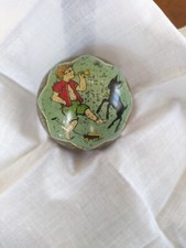 RARE, ANCIENNE BOÎTE BOULE EN TÔLE, ÉPOQUE 1900-1920