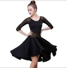 Women Dress Latin Ruffles Rumba Cha Cha Samba Dance Performance Ballroom 2019
