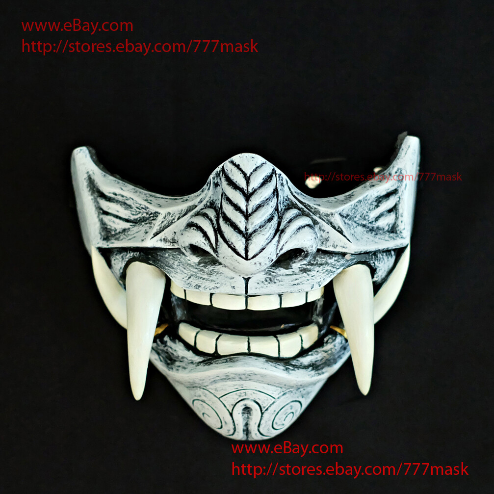 マオマオ ✿ apwoyo SAMURAI ONI AIRSOFT MASK MOTORCYCLE PAINTBALL HALF MEMPO