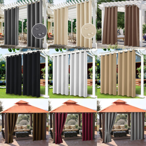 Rideaux d'extérieur imperméables pour patio - rideaux isolants thermiques, résistant au soleil - Photo 1/136