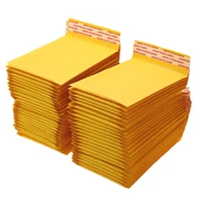 50/100/200/500 Kraft Bubble Mailers Padded Envelope Shipping Bags Seal Any Size 