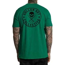 Men's Sullen Art Co Ever Premium Green Skull Paint Brush Tattoo T-Shirt L-4XL