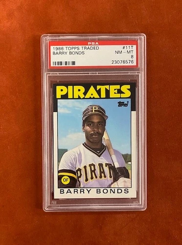 1986 Topps Traded Barry Bonds ( PITTSBURGH PIRATES ) PSA 8 Rookie Card #11T!