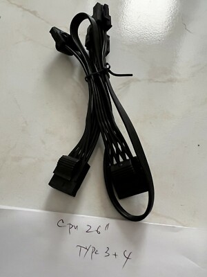 Corsair Type 3/4 Molex Cable x 4 for Modular PSU RM/CX/HX/SF/TX/CS/TX/AX