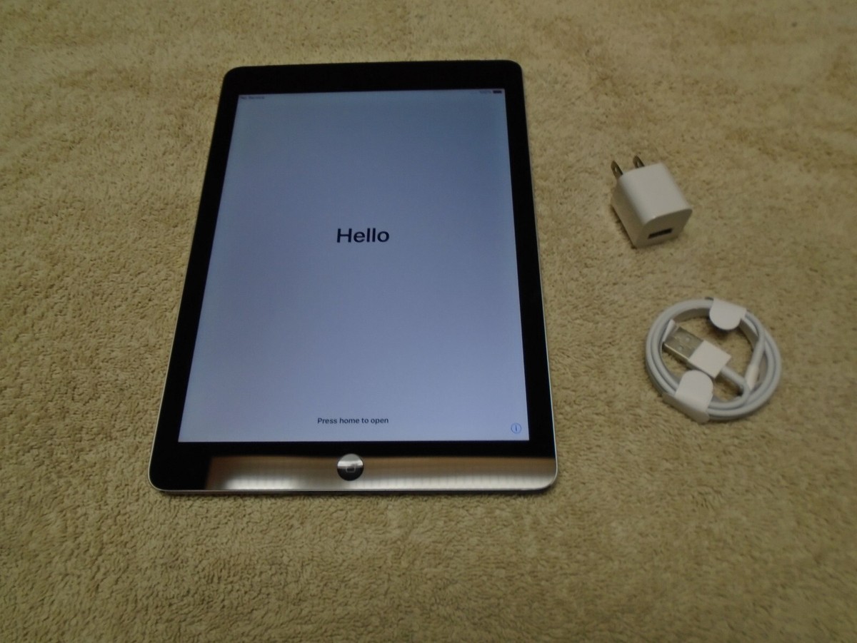 Apple iPad Air, 16gb, WiFi/AT&T Cellular, Space Gray, Excellent 