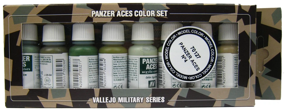 (149,63€/1l) Vallejo Airbrushfarben Panzer Aces Set No4 17ml Airbrush Farben 570