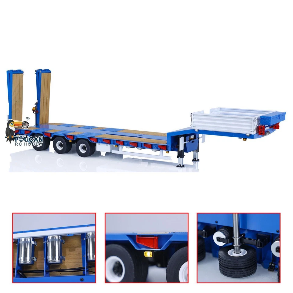 Painted LESU 1/14 Trailer W/Hydraulic Lifting Tailboard for RC Tractor Truck - Image 3 of 4