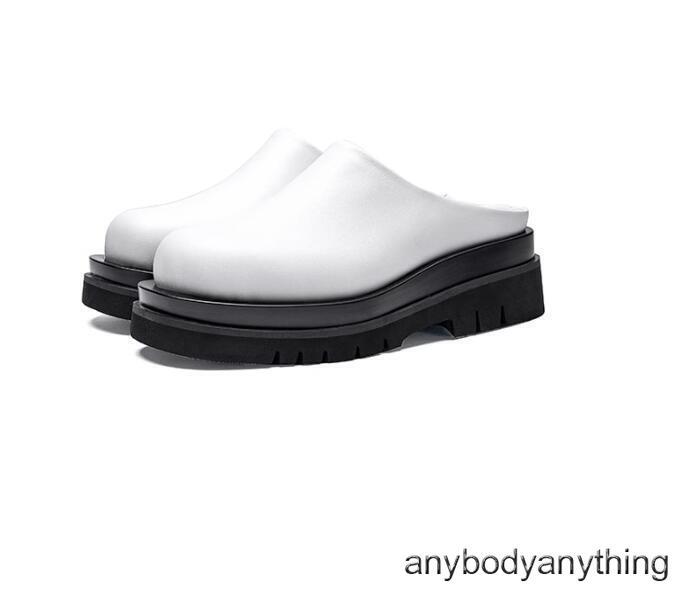 SAOLA Ciabatte uomo nuove vera pelle punta tonda suola spessa tacco aperto tempo libero