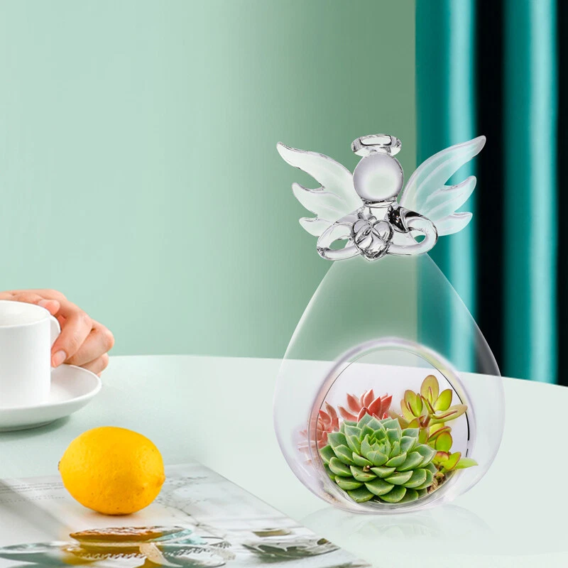 2x Jarrón Colgante Vidrio Maceta Planta Aire Planta Contenedor Hogar Fiesta Decoración Exterior Foto 4 de 4