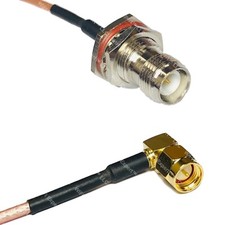 RG316 RP-TNC FEMALE BULKHEAD to SMA MALE ANGLE RF Cable Rapid-SHIP LOT