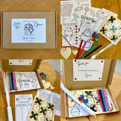 Personalisierte Kinderhochzeit Activity Box, Kinder Activity Pack, Kind Hochzeit Geschenk