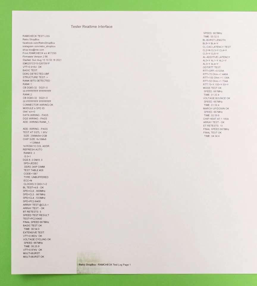 2GB Elpida DDR2 PC2-6400 800Mhz CAS6 2GB Memory RAM GU342G0ALEPR692C6F1 - Image 3 of 4