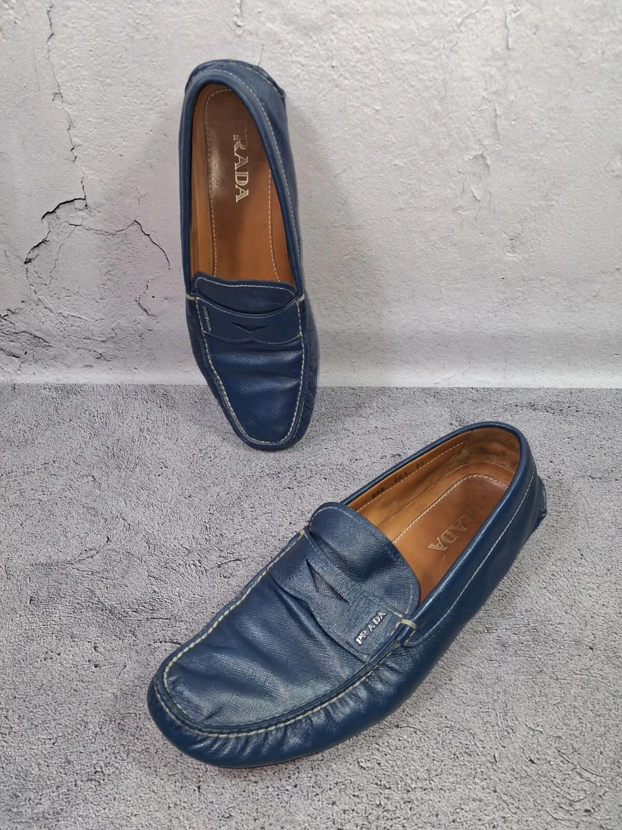 New Prada Dark Blue size 12 slip-on moccasins Prada Men main image 4