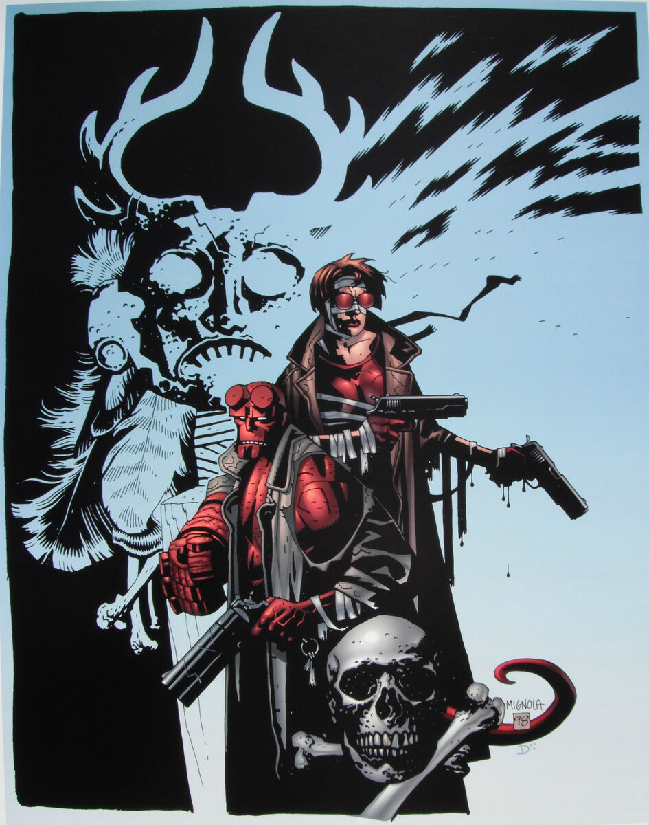 MIKE MIGNOLA rare HELLBOY print DYNAMIC FORCES 1998 18x24 MIKE MIGNOLA rare HELLBOY print DYNAMIC FORCES 1998 18x24