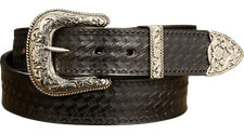 Black Western Basket Weave Bullhide Belt Quality USA Handcrafted