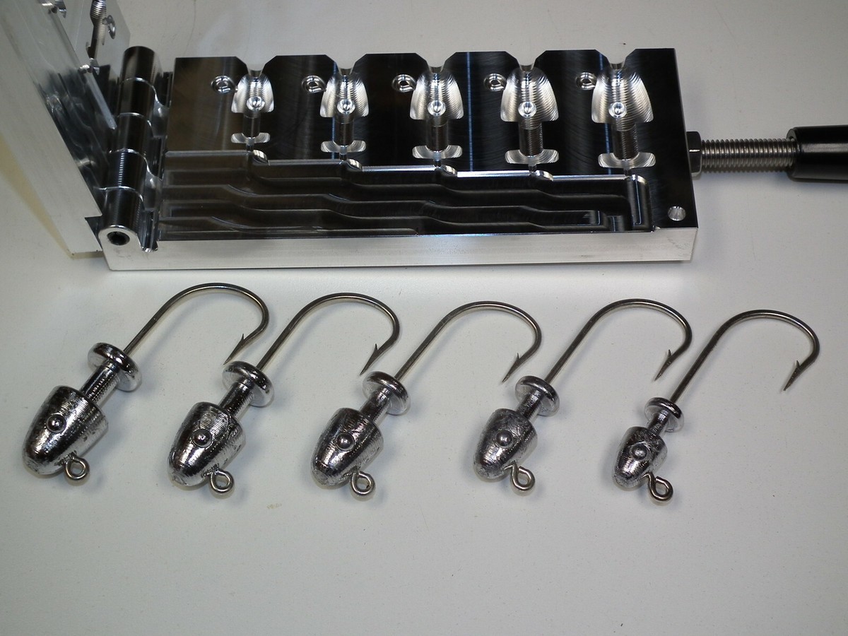 Saltwater Bullet Jig -5 mold 1-3oz ELF Collar CNC Aluminum USA