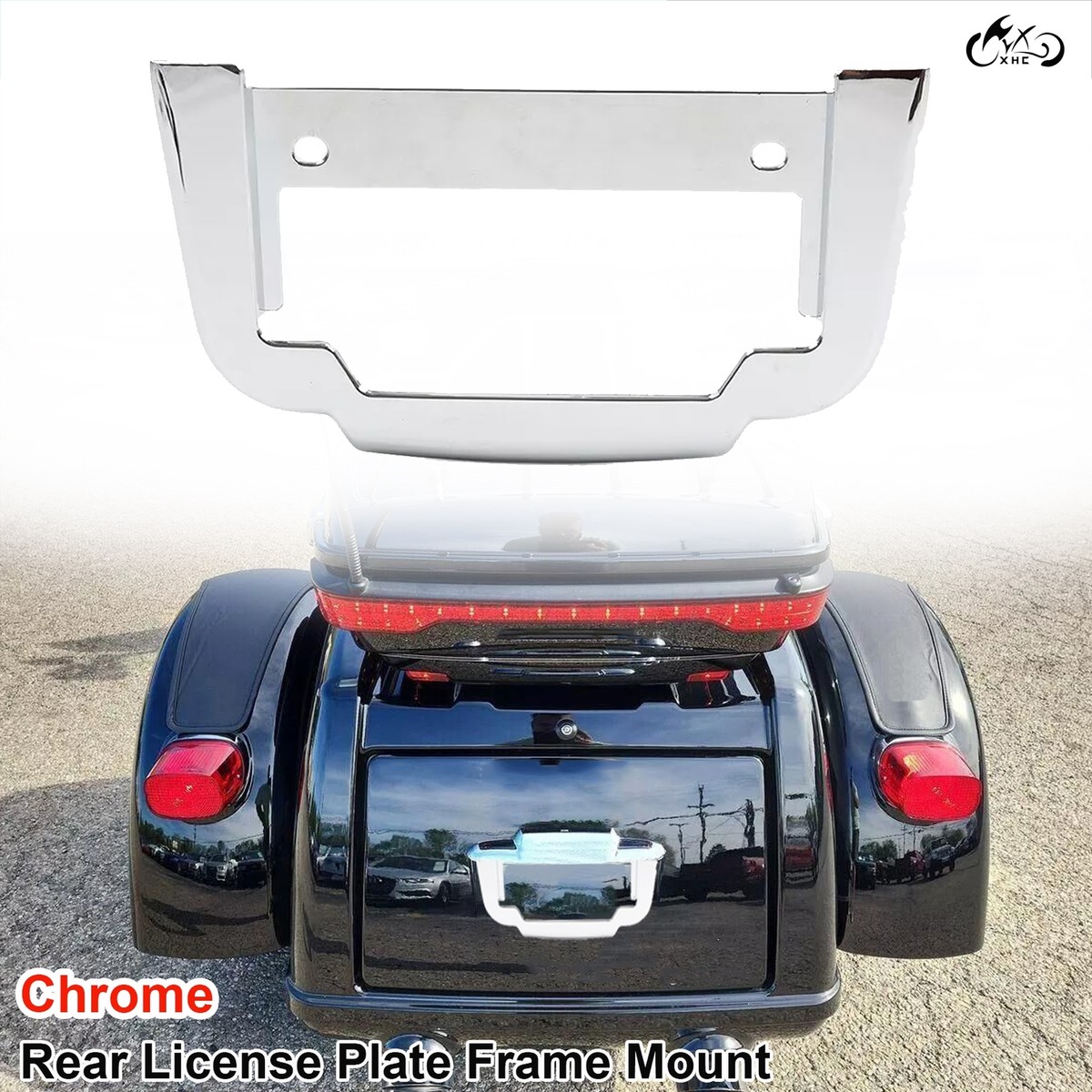 Chrome Aluminum Rear License Plate Frame Mount For Harley Tri Glide  FLHTCUTG 11+