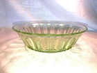Green Depression Glass Colonial Knife & Fork Lg Berry Bowl 9" wide