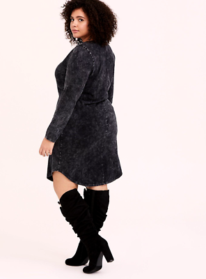black mini jersey dress Black Long Sleeve Tiered Yuki Jersey Mini Dress main image 0