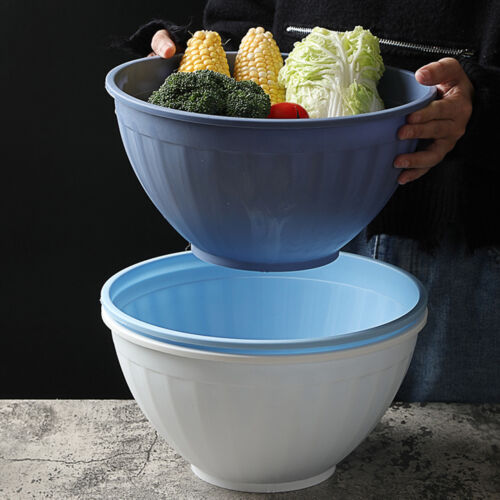 1Pc Plastic Mixing Salad Lightweight Flexible Serving Bowl Kitchen Big Capacity  - Picture 1 of 8