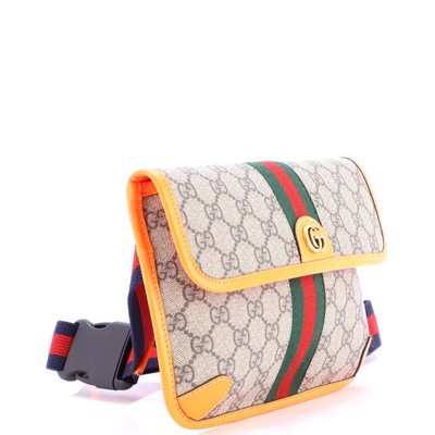Gucci Ophidia Flap Belt Bag Gg Coated #219930G13B Gucci Small GG Supreme Brown Monogram Ophidia Belt Bag main image 3