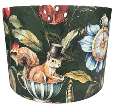 Woodland Animal Design Lampshade Light Shade, Quirky, Vintage, Cottagecore Decor