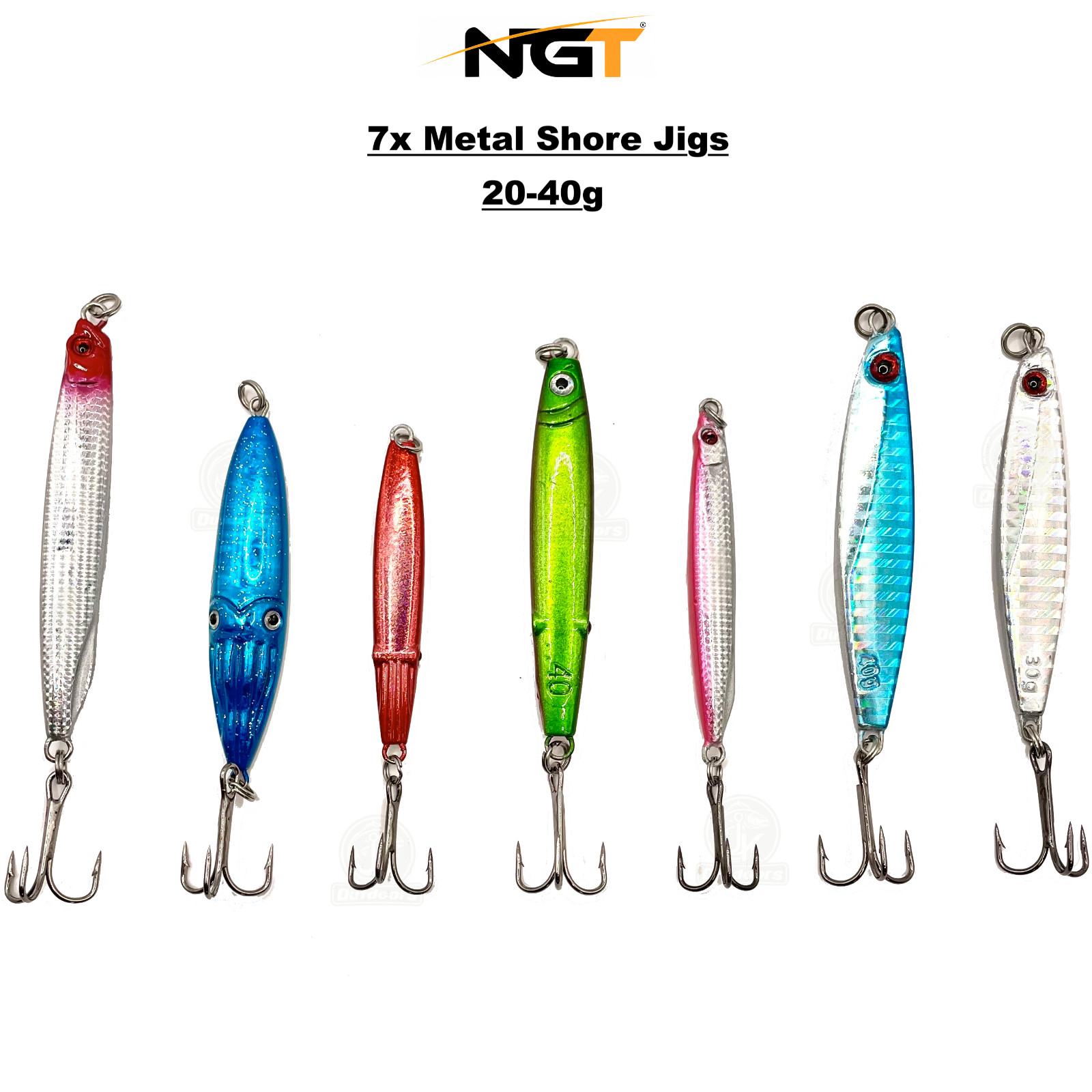 7x NGT Klone Sea Fishing Shore Casting Jigs Lures Spinners Bass Mackerel Pollack