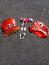Red Hat Society Broochs and Paper Clip Excellent Condition from a Red Hat Lady