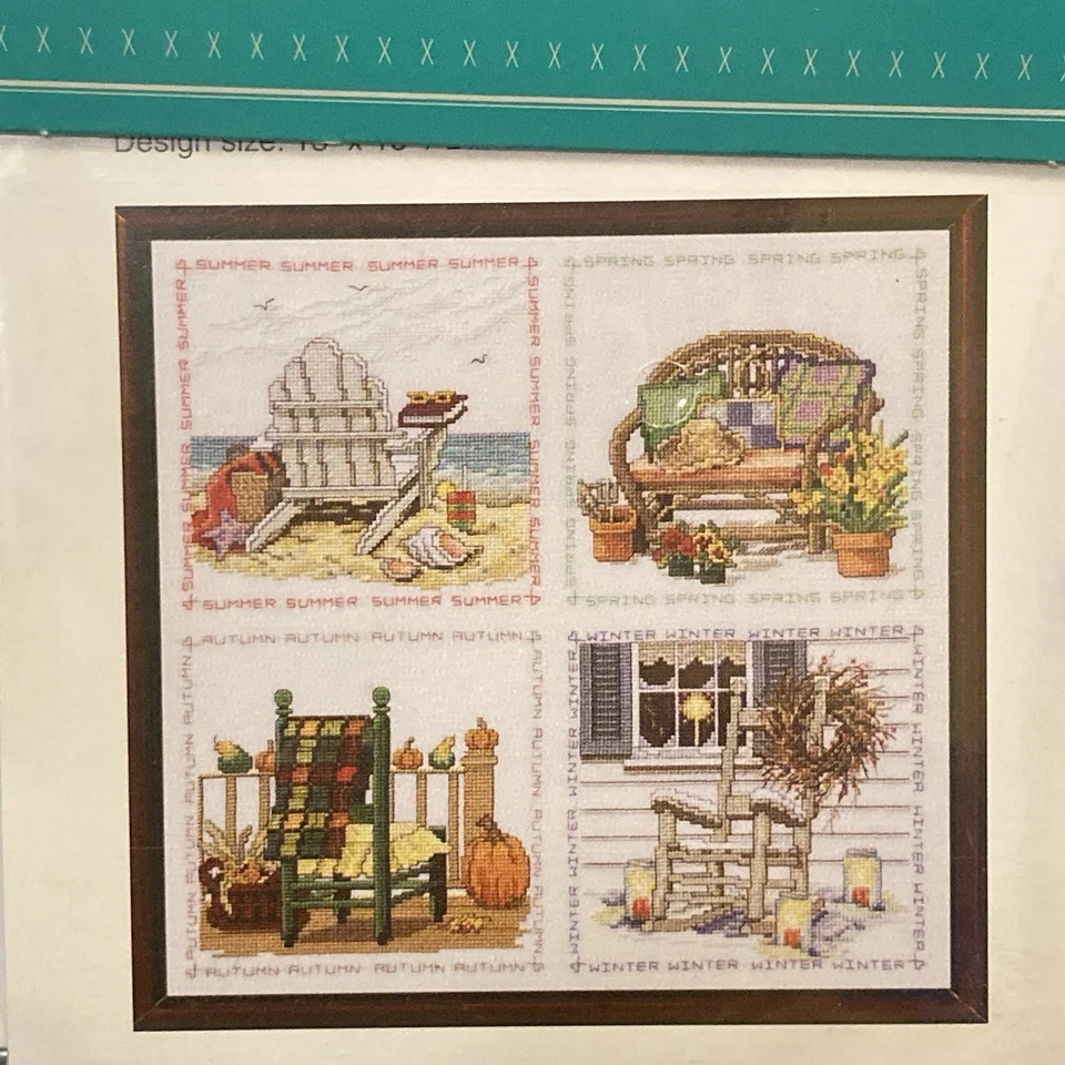 Four Seasons Chairs Janlynn's Counted Cross Stitch Just a Chart New 13" x 13" - Image 2 of 4