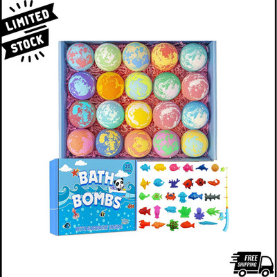 Bath Bombs for Kids with Surprise Inside, 20 Pack Handmade Bath Bomb Gift Set