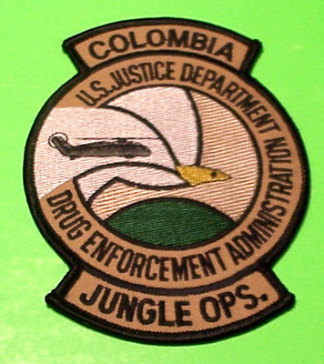 DEA  COLUMBIA JUNGLE OPS  NARCO TERRORISM UNIT ( GREEN ) 4''  PATCH FREE SHIPPING
