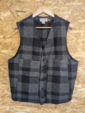 Gilet Filson Mackinaw XL 44 uomo grigio nero quadri lana gilet scaldacorpo
