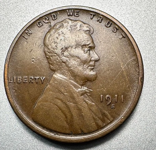 1911-S   LINCOLN CENT   VF/XF DETAILS  KEY DATE  #1433