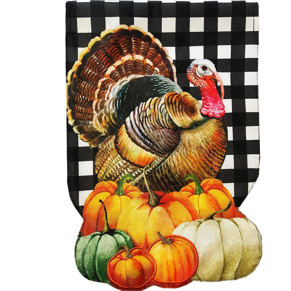 Briarwood Lane Harvest Turkey Burlap House Flag - Image 2 of 4