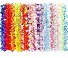 PACK OF 22 MULTICOLOUR HAWAIIAN LEI GARLAND FLOWER NECKLACE FANCY DRESS PARTY