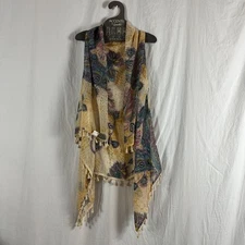 Convertible Boho Fringe Vest Lavello Tassel Details Chiffon & Cotton Blend Multi
