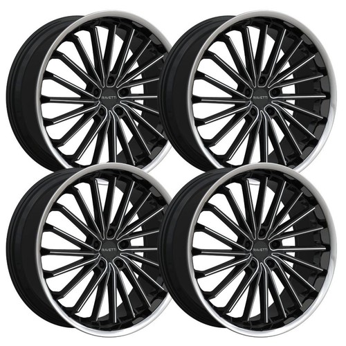 (Set-4) Ravetti M14 20x10 5X115 25mm Black Chrome Lip Wheels Rims 20 ...