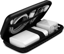Shockproof Travel Organizer Case Hard Pouch for Electronics Fiber Black
