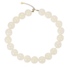 Colorful Chunky Beaded Necklace for Women White